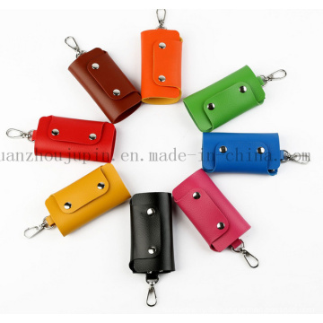 OEM Logo Großhandel Soft PU Leder Schlüssel Tasche mit Haken